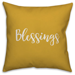 Blessings in Mustard 18x18 Throw Pillow Cover
