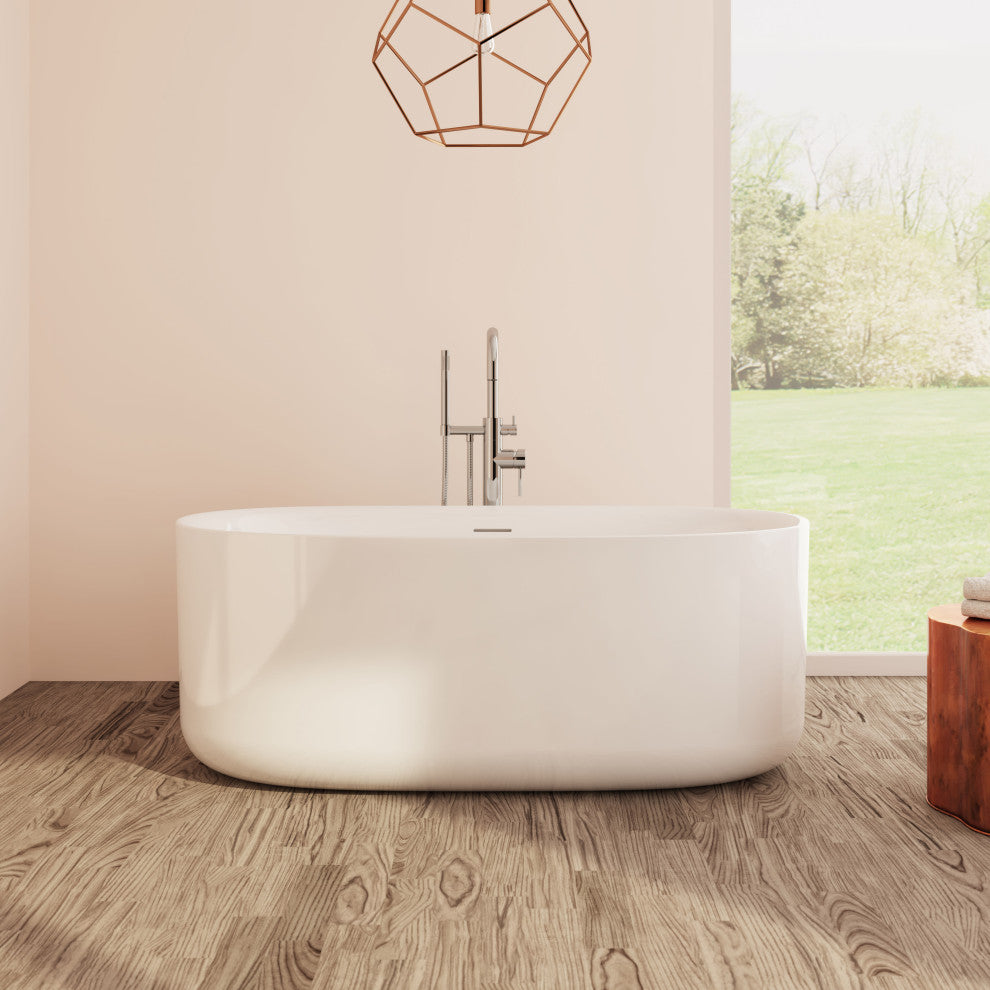 Perlato Spessa 59" Freestanding Soaking Tub, White