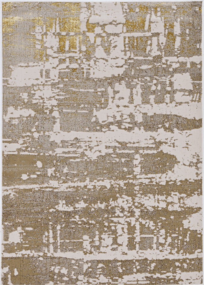 KAS Luna 7132 Ivory/Gold Excape Area Rug, 6'7"x9'6"