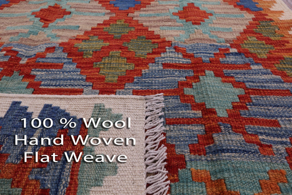 2' 8" X 16' 0" Runner Kilim Flat Weave Reversible Wool Rug - Q12558
