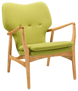 Modern Contemporary Lounge Chair, Green Fabric