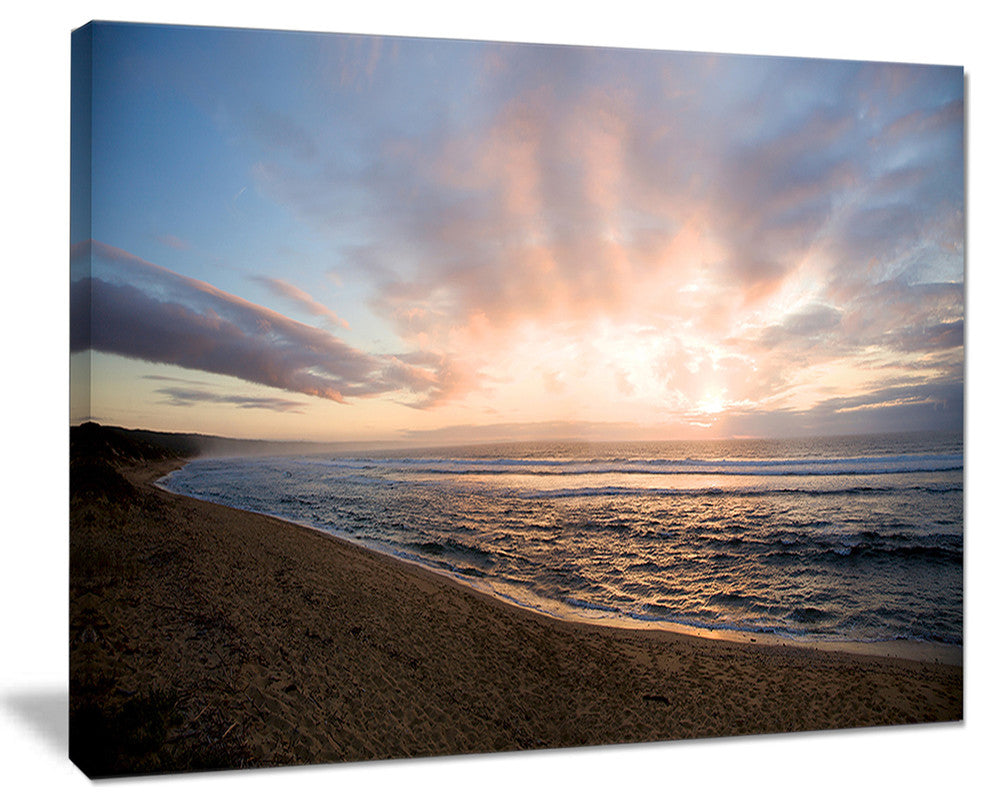 "Sunrise Over Indian Ocean Waters" Seashore Canvas Wall Art, 40"x30"