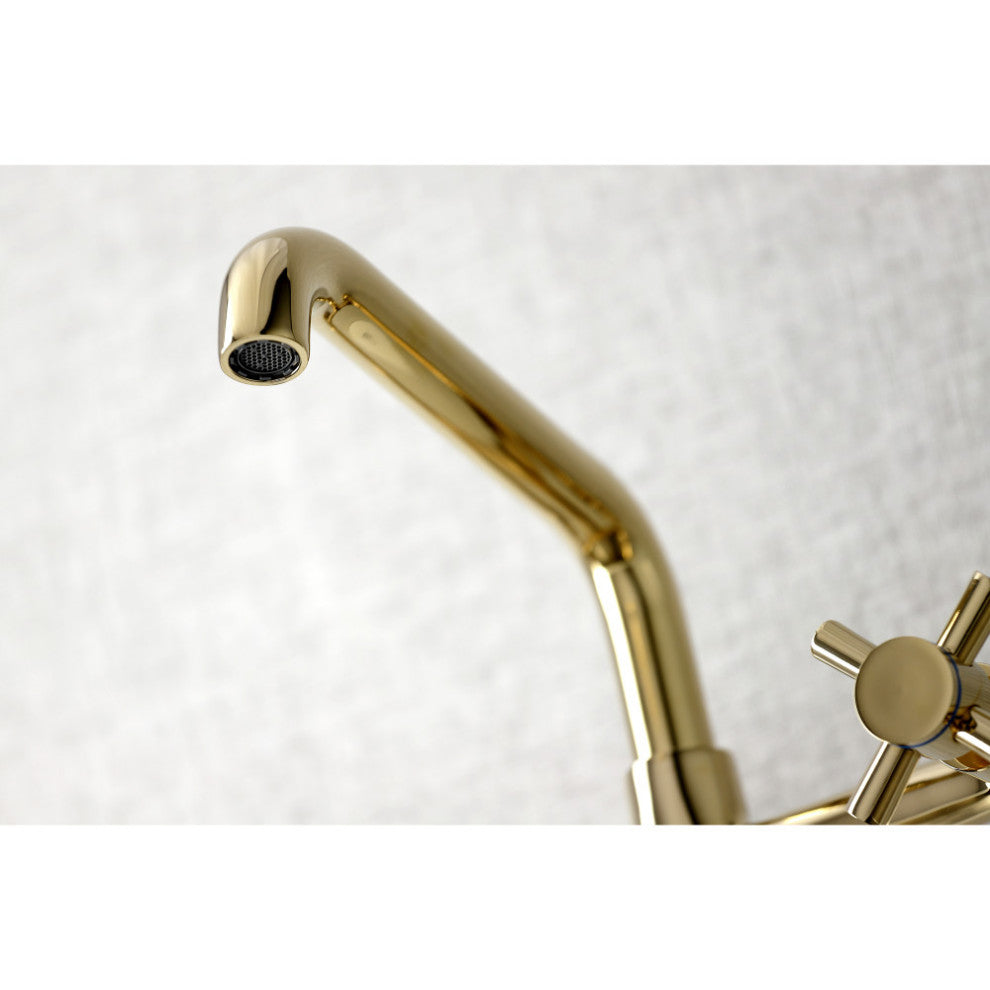 KS423PB Concord Two-Handle Wall-Mount Kitchen Faucet, Polished Brass