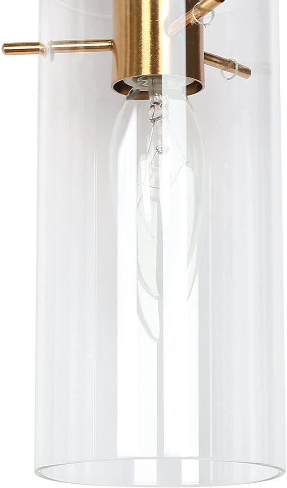 2-Light Farmhouse Wall Lights Black and Gold Wall Sconce With Glass Shade