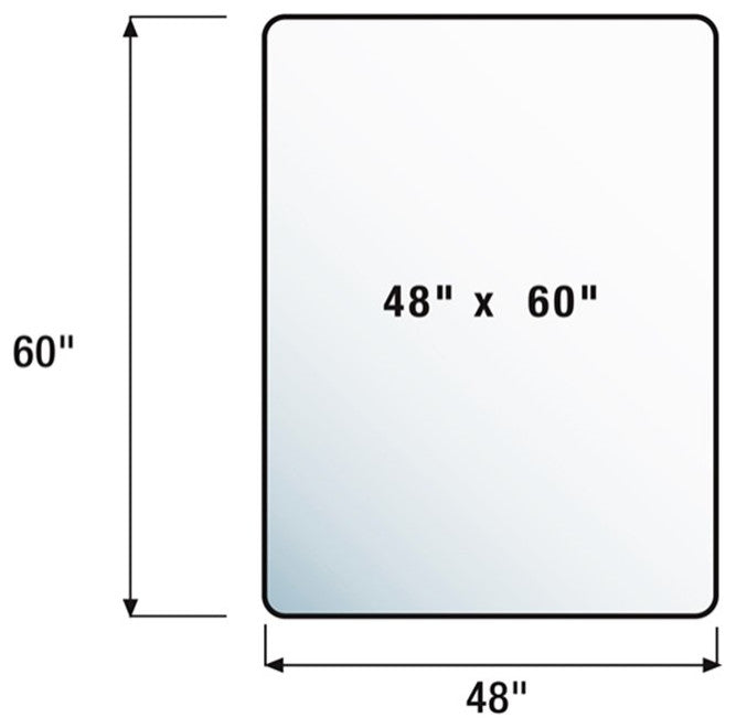 Floortex Valuemat 47"x60"" Rectangular Plastic Chair Mat for Hard Floor in Clear