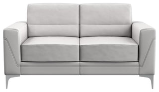 Global Furniture USA U6109 Gray Fabric PVC Loveseat with Metal Legs