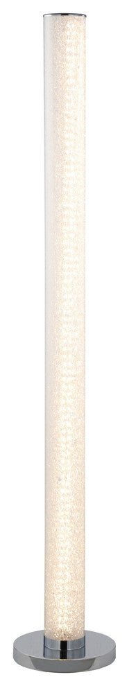 Benzara BM240869 Column Style Floor Lamp With Sandrock Acrylic Tube, Clear