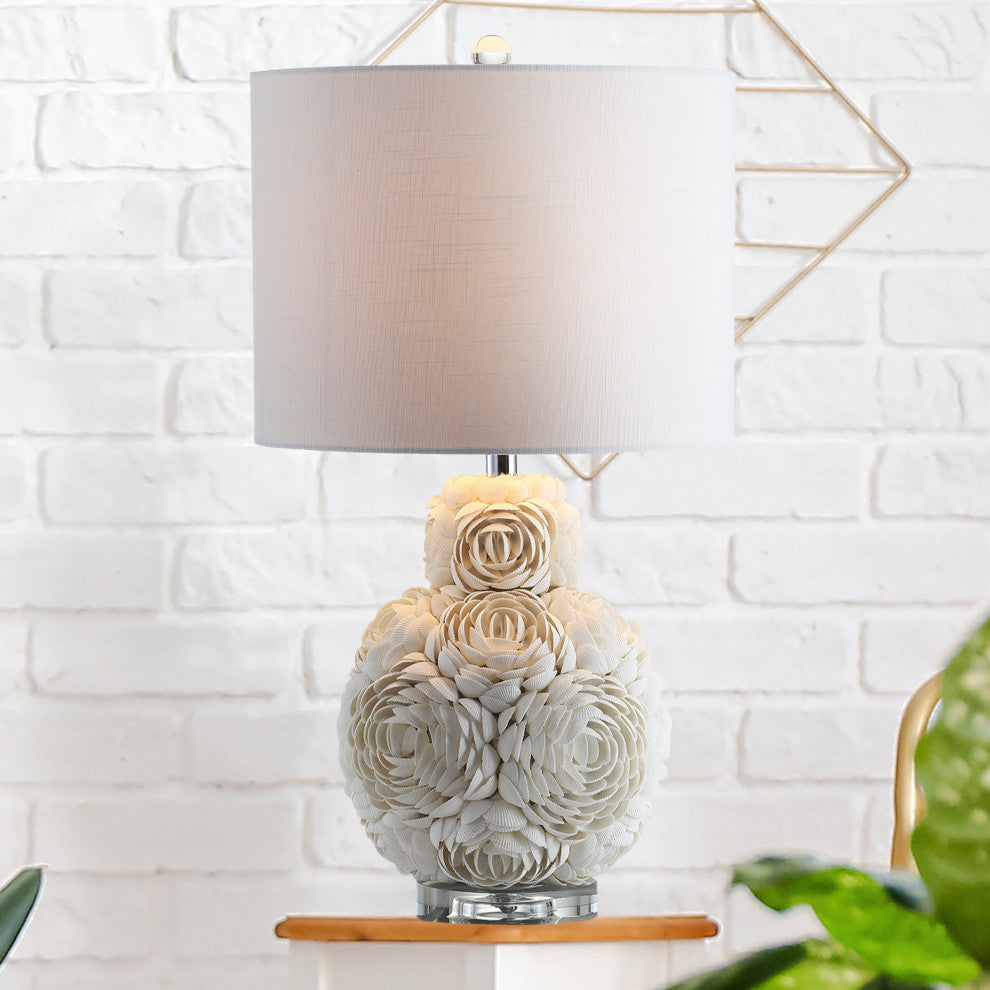 Seashell Rosette 24" LED Table Lamp, Cream