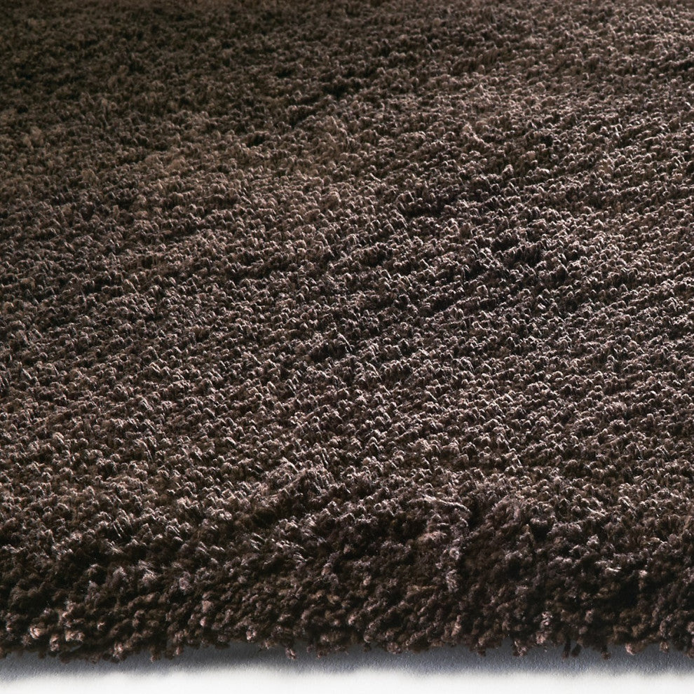 HomeRoots 7' x 9' Polyester Espresso Area Rug