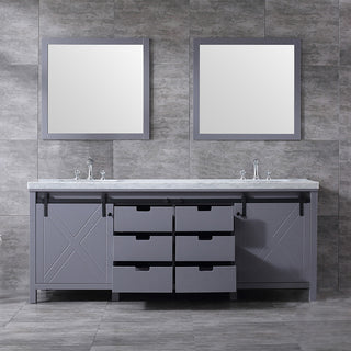 Marsyas Transitional Dark Grey 84" Double Vanity Set
