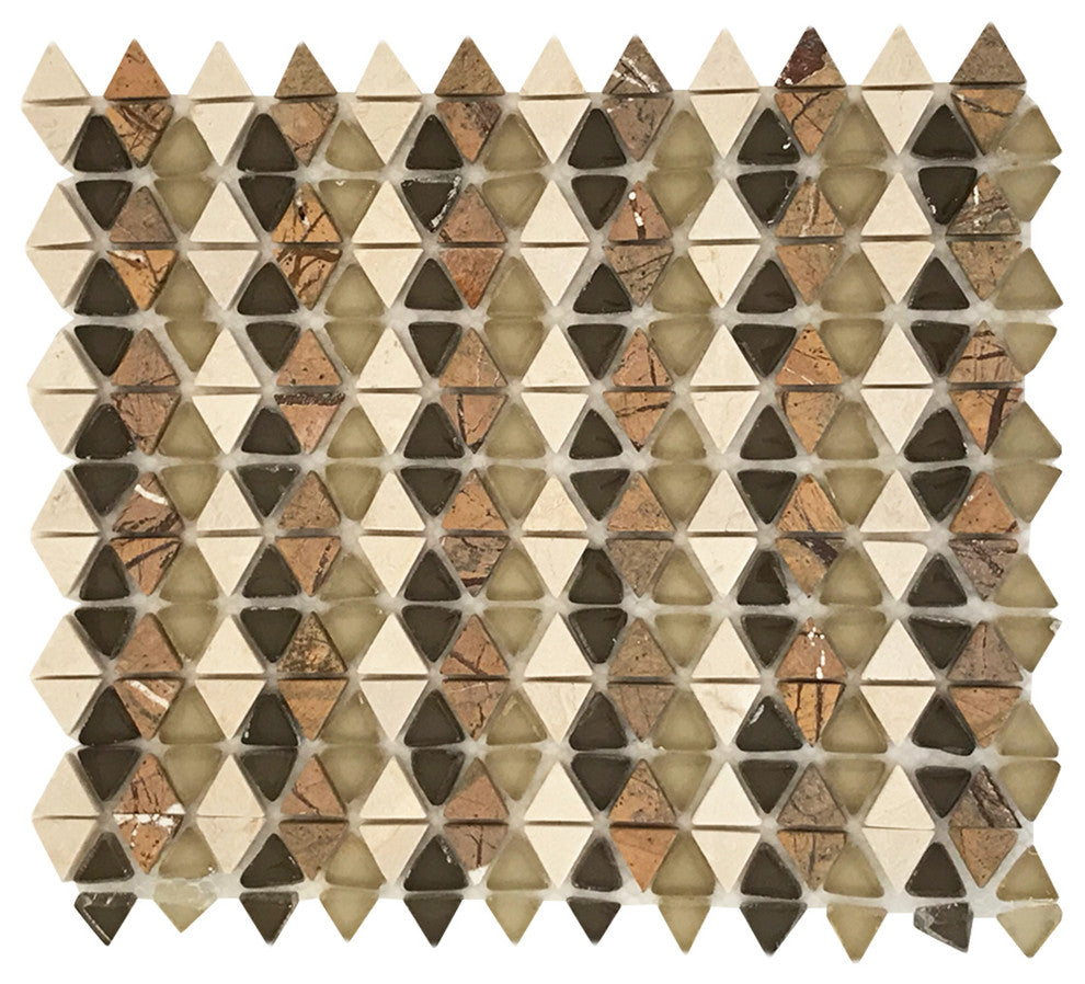 12.25x10.5 Serpentine Glass Tile, Shades of Earth and Marble