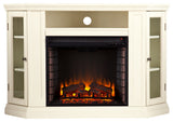 Lincoln Convertible Media Electric Fireplace, Ivory