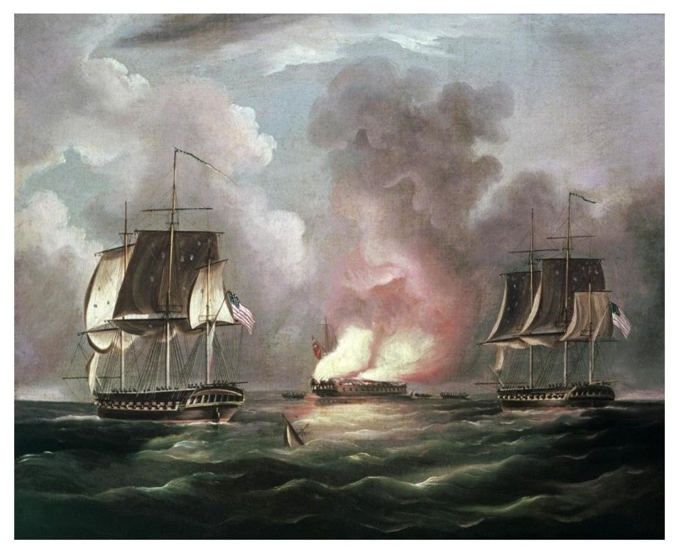 "Bonne Homme Richard vs. The Serapis" Print by Thomas Butterworth, 24"x20"