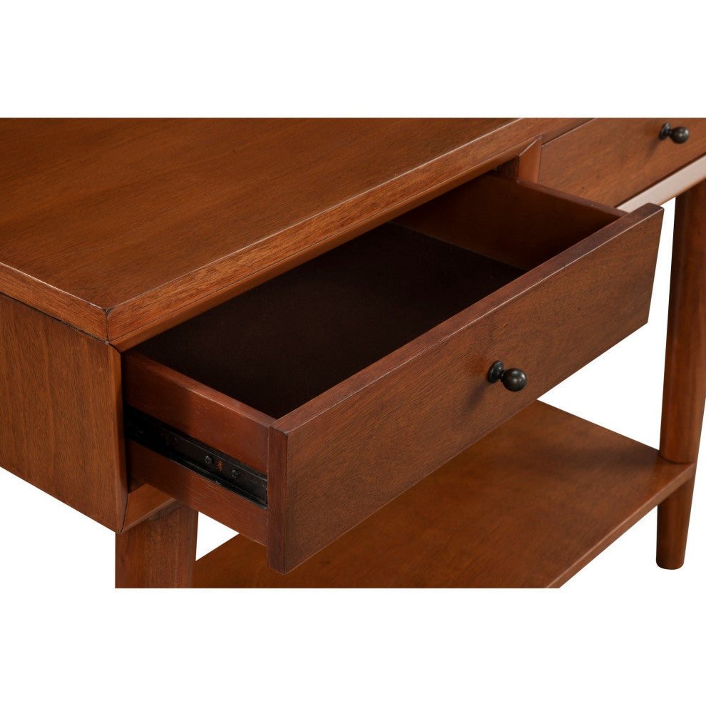 Benzara BM261864 Console Table With 2 Drawers and Angled Legs, Brown
