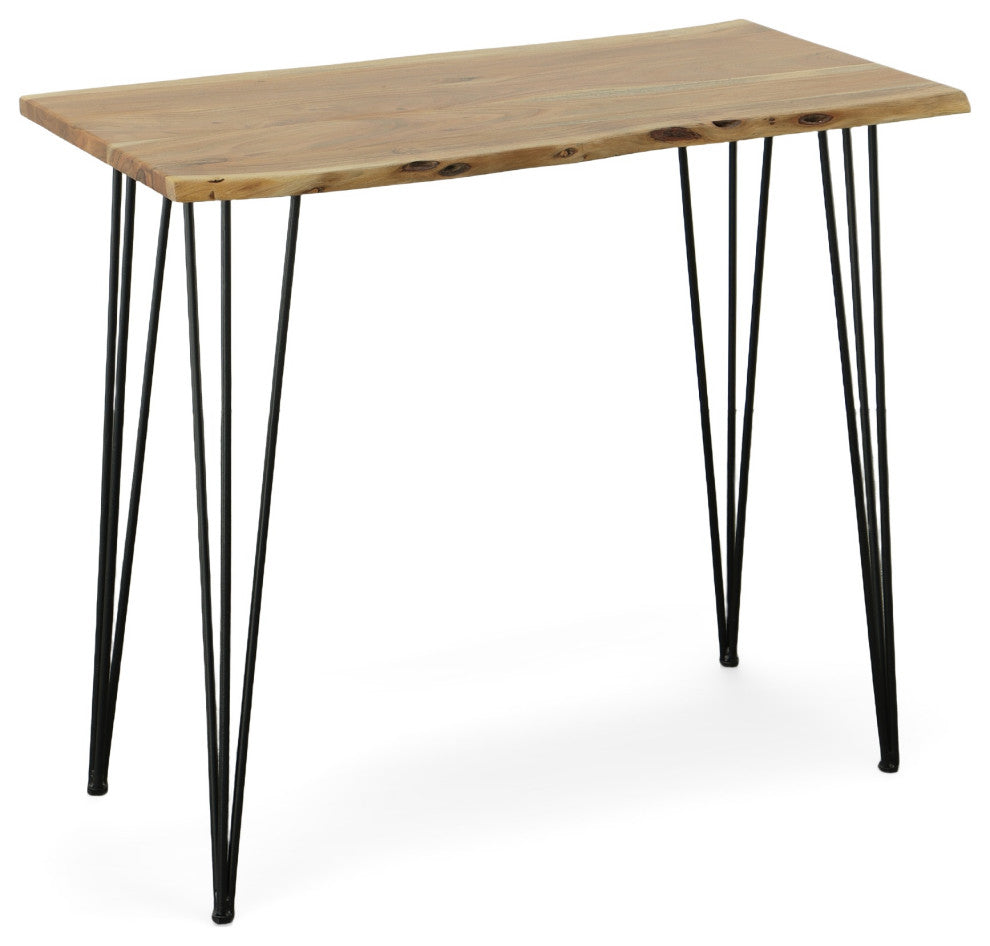 Seti Live Edge Bar Table, Natural and Black