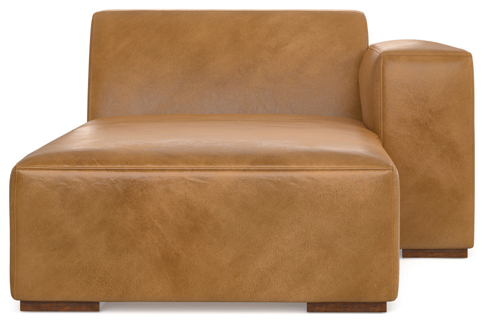 Rex Right Chaise Sofa Module in Genuine Leather
