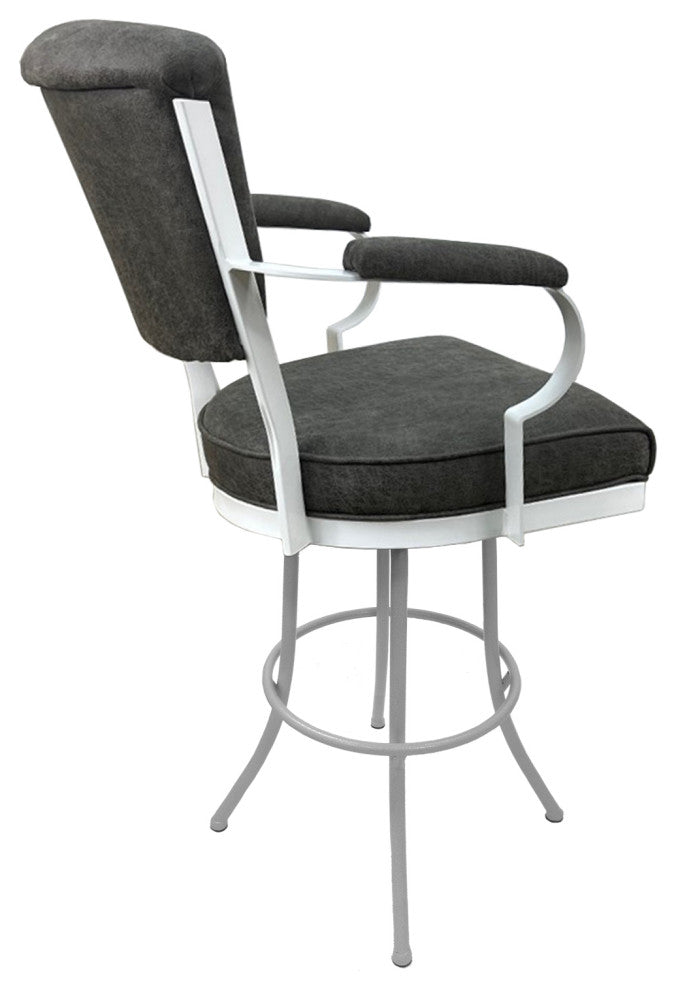 Miami Extra Tall 34" Swivel Metal Bar Stool - Noam Base, Northwest Elk, White, 34"