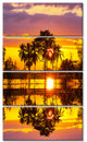 Trees Mirrored in Flooded Waters, Landscape Canvas Wall Art, 28"x48", 4 Panels