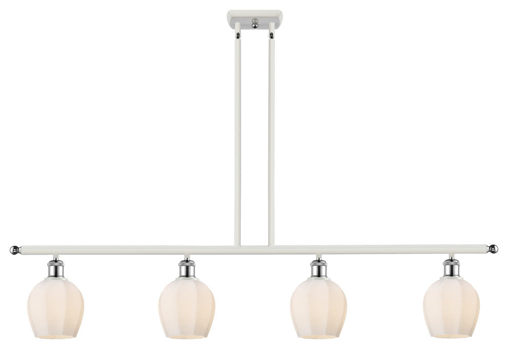 Innovations 516-4I-WPC-G461-6 4 Light Island Light, White, Polished Chrome