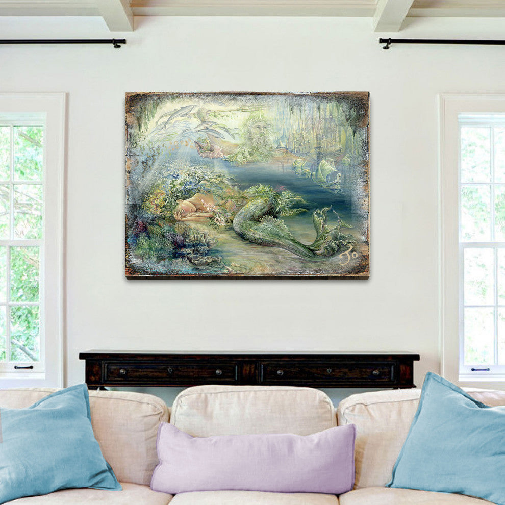 Dreams of Atlantis Wall and Table Top Wooden Decor, 36x24