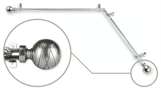 Arman Corner Window Curtain Rod, Satin Nickel, 28"-48"
