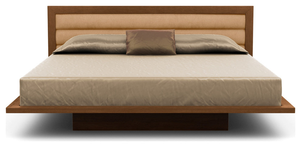 Copeland Moduluxe 35" King Bed With Upholstery, Saddle Cherry, Sand