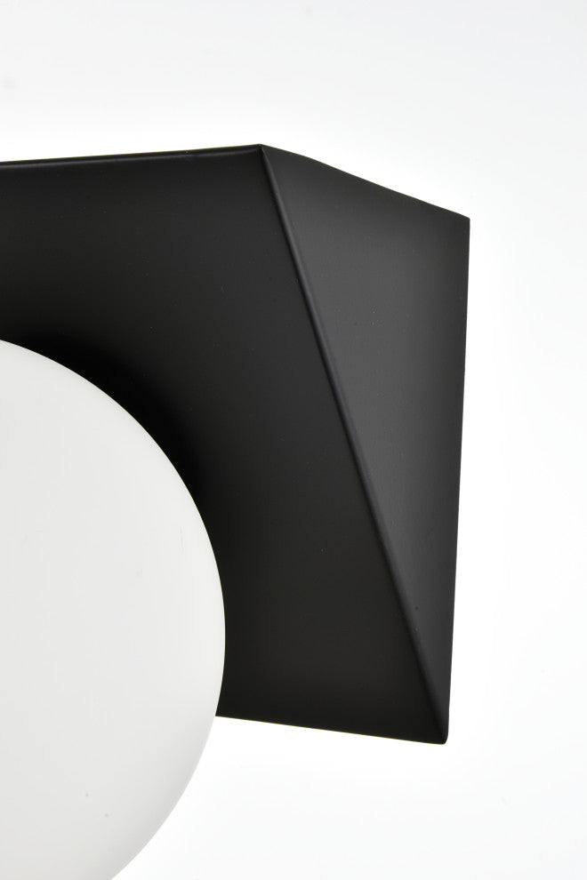 3 Light Black And Frosted White Bath Sconce