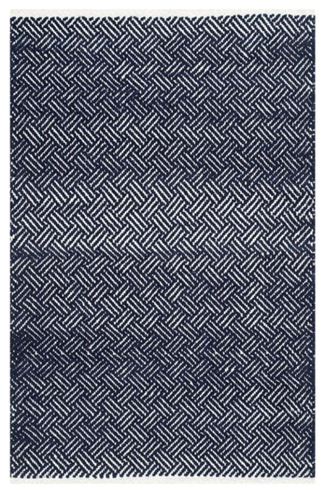 Safavieh Boston 8' X 10' Hand Woven Cotton Pile Rug in Navy