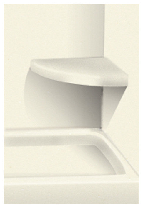 14"x14" Solid Surface Wall-Mount Corner Decor Shower Sea, Biscuit