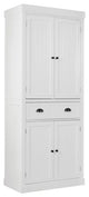 Classic Pantry Cabinet, 2 Large Doors With Drawer & Adjustable Shelves, White