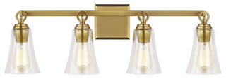 Monterro 4-Light Vanity, Burnished Brass