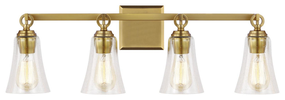 Monterro 4-Light Vanity, Burnished Brass