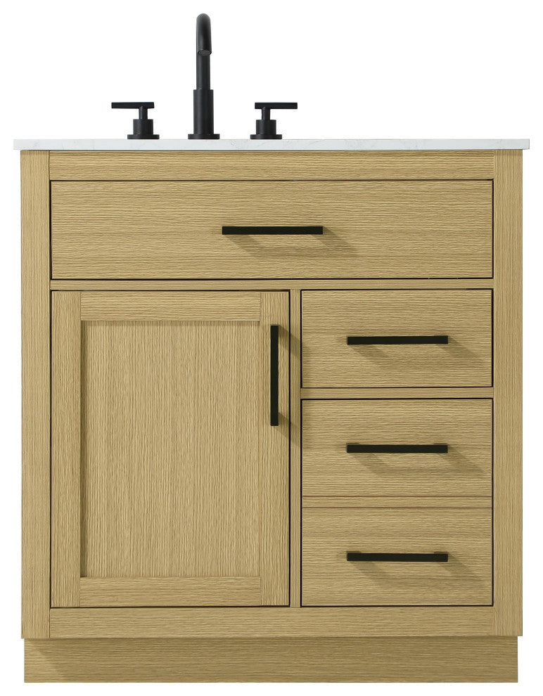 Home Living 32" Single Bathroom Vanity, Honey Brown