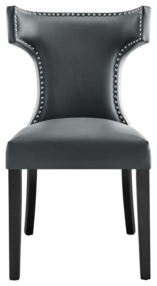 Curve Vegan Leather Dining Chair, Gray