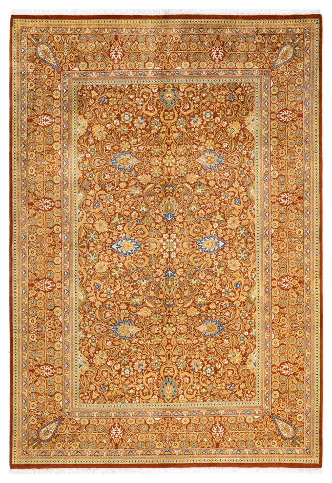Mogul, One-of-a-Kind Hand-Knotted Area Rug  - Orange, 6' 1" x 8' 10"