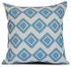 Diamond Jive 1, Geometric Print Pillow, Light Blue, 18"x18"