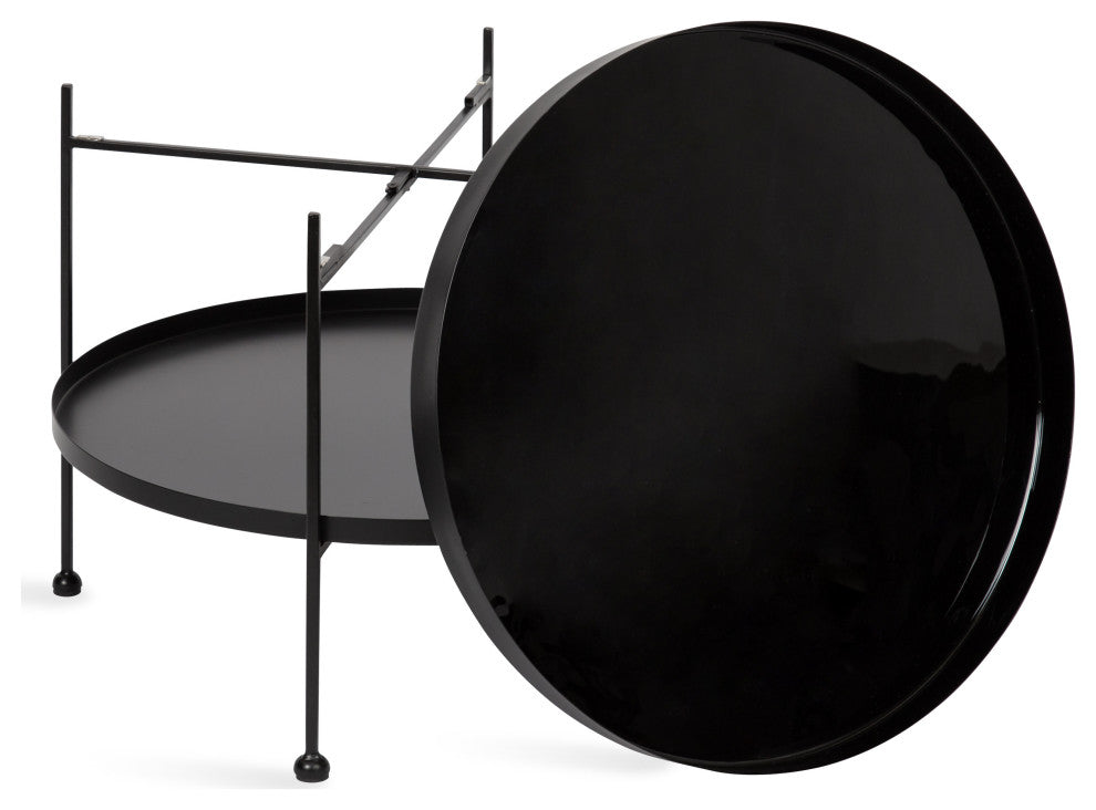 Nira Metal Coffee Table, Black 26" Diameter