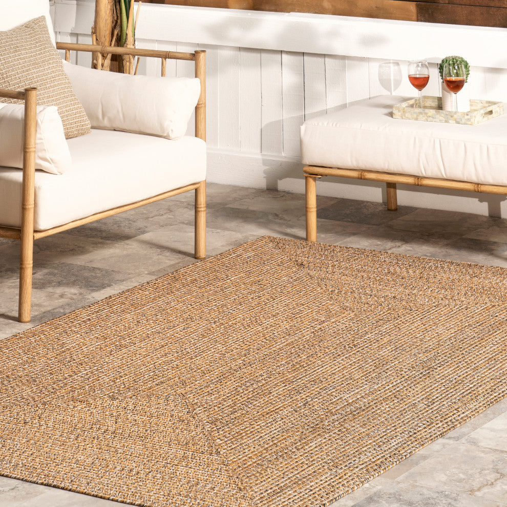 Nuloom Wynn Braided Indoor/Outdoor Area Rug, Yellow 5'x8'