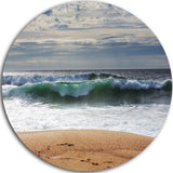 Blue Waves And Blue Sky, Seashore Disc Metal Artwork, 23"