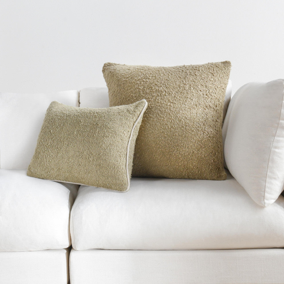 Sava 22" Cotton Blend Throw Pillow by Kosas Home, Wheat Green, 22x22