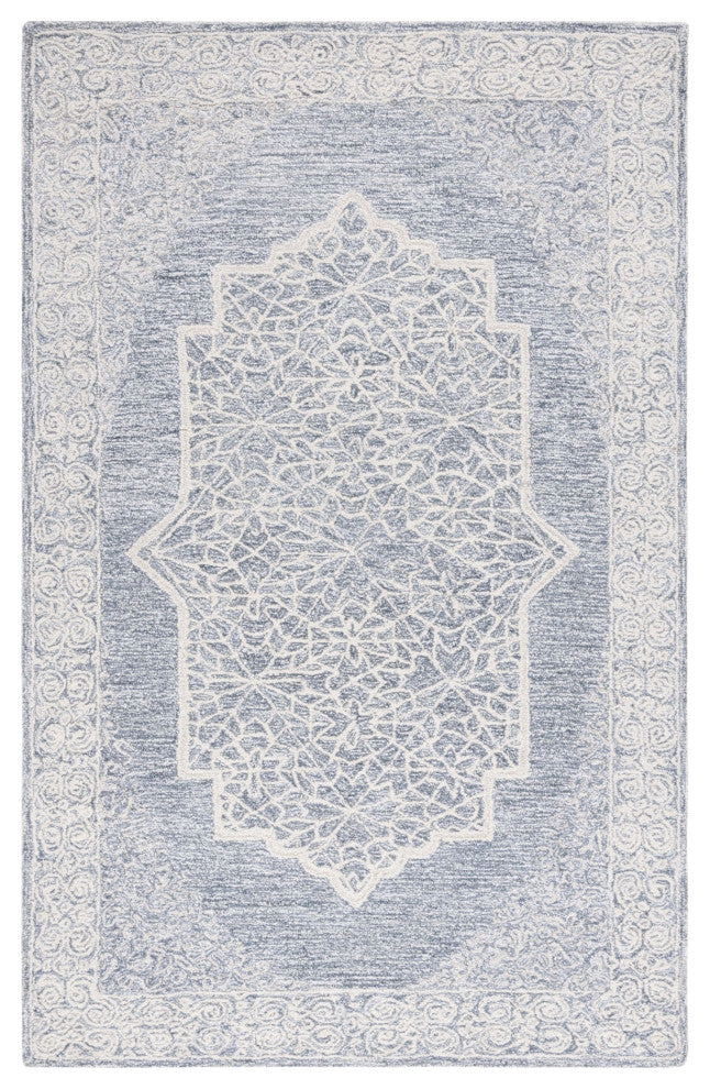 Safavieh Couture Abstract Collection ABT352 Area Rug, Ivory/Blue, 8'x10'