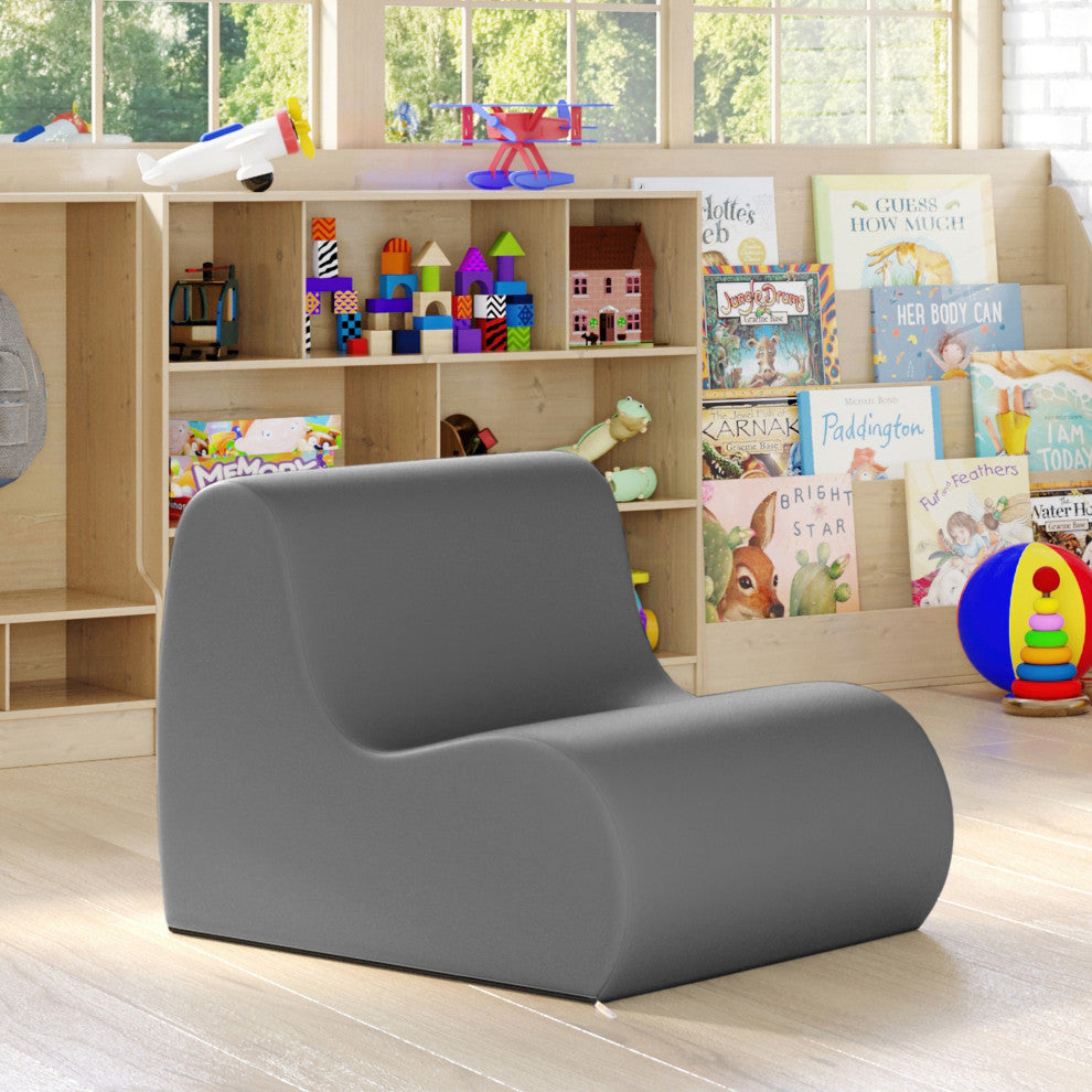 Midtown Foam Classroom Chair, Medium Sizel - Premium Vinyl - Charcoal