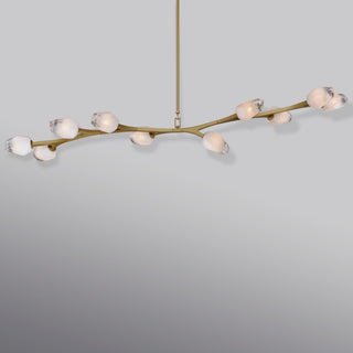 ET2 E32797-93 Blossom 10 Light 71"W LED Pendant - Natural Aged Brass