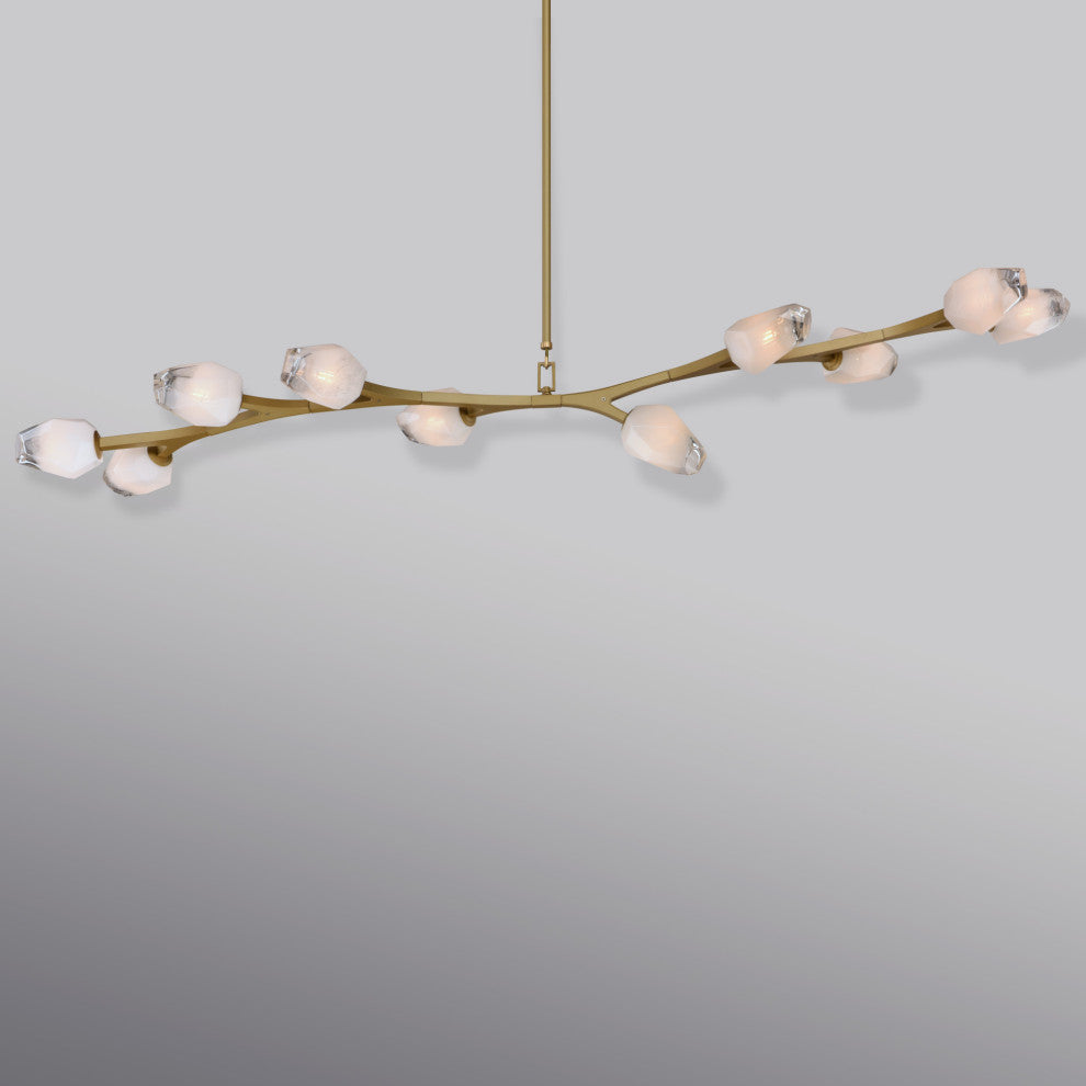 ET2 E32797-93 Blossom 10 Light 71"W LED Pendant - Natural Aged Brass