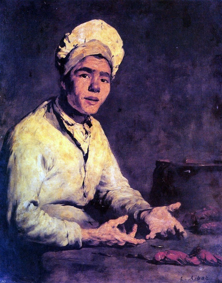 Theodule Ribot Le Cuisinier aux Ecrevisses Premium Canvas Print