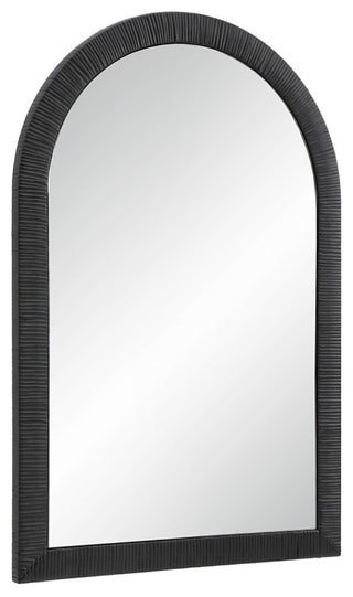 Prilly 36" Tall Arch Rectangular Mirror, Black