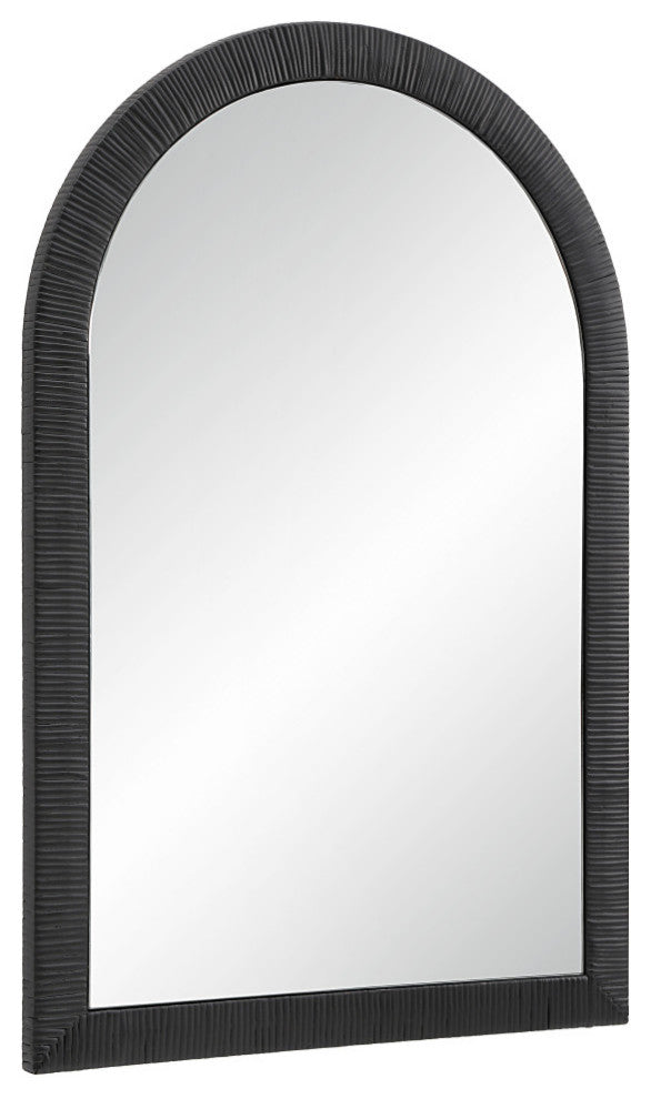 Prilly 36" Tall Arch Rectangular Mirror, Black