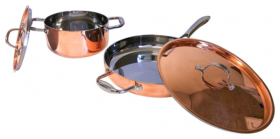 Le Chef 5-Ply Copper 4-Piece Cookware Set With Copper Lid
