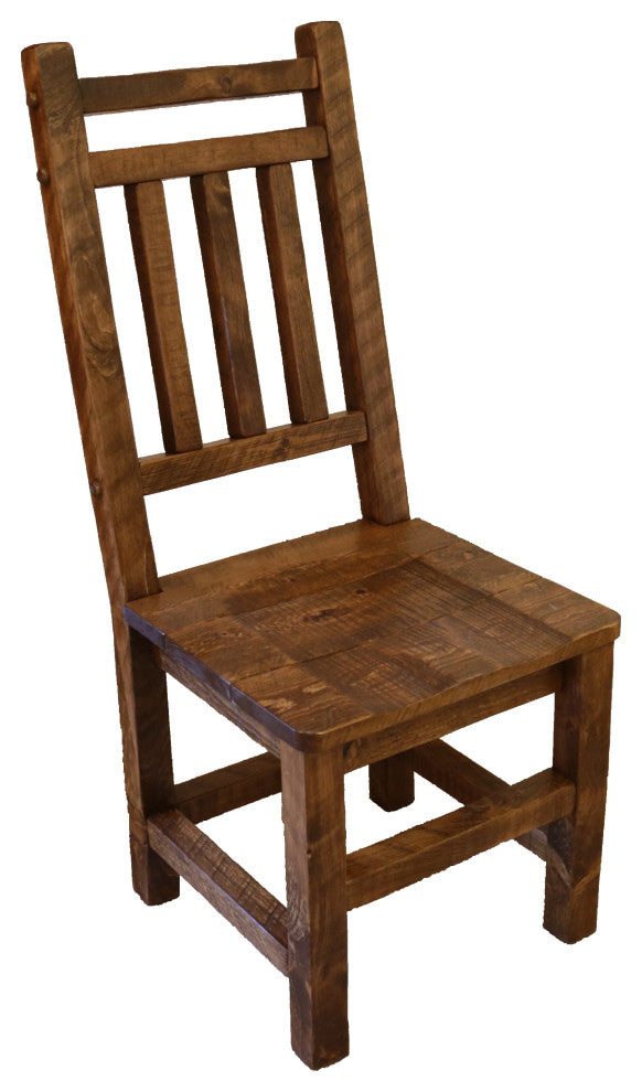 Barnwood Style Timber Peg Dining Room Chair with Double Top Rail, Set of 2, Early American