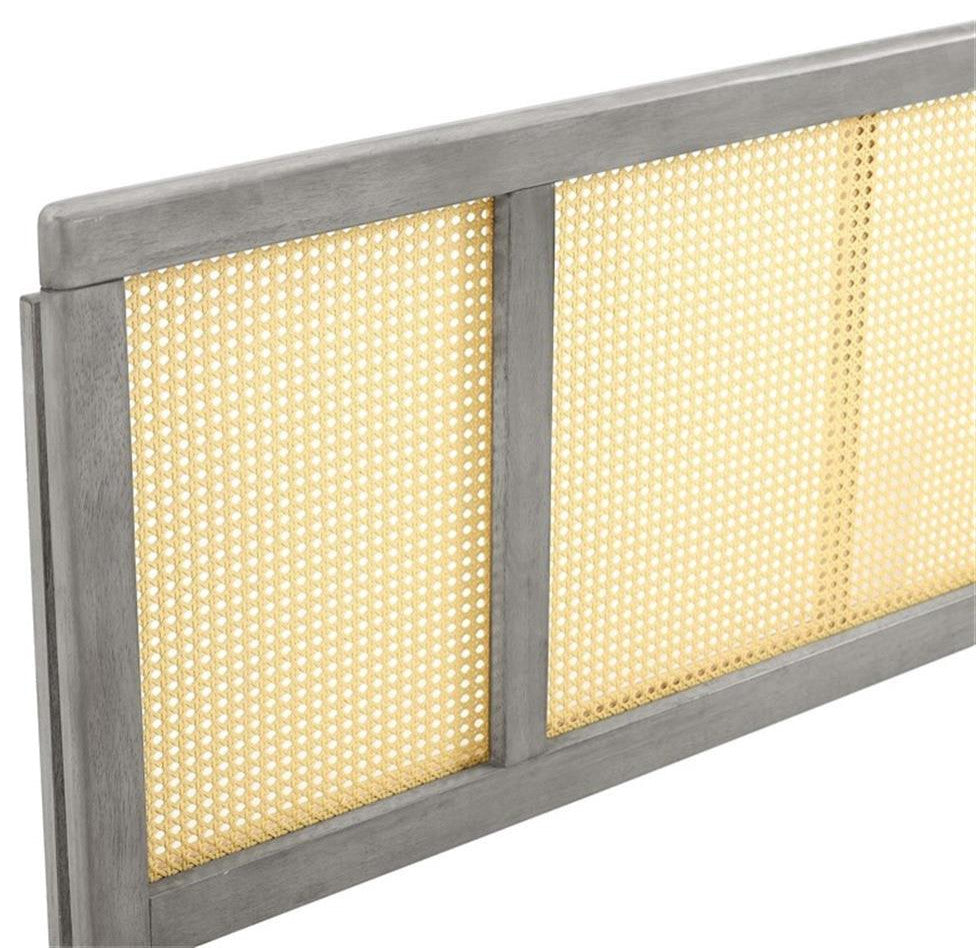 Delmare Cane Full Headboard Gray